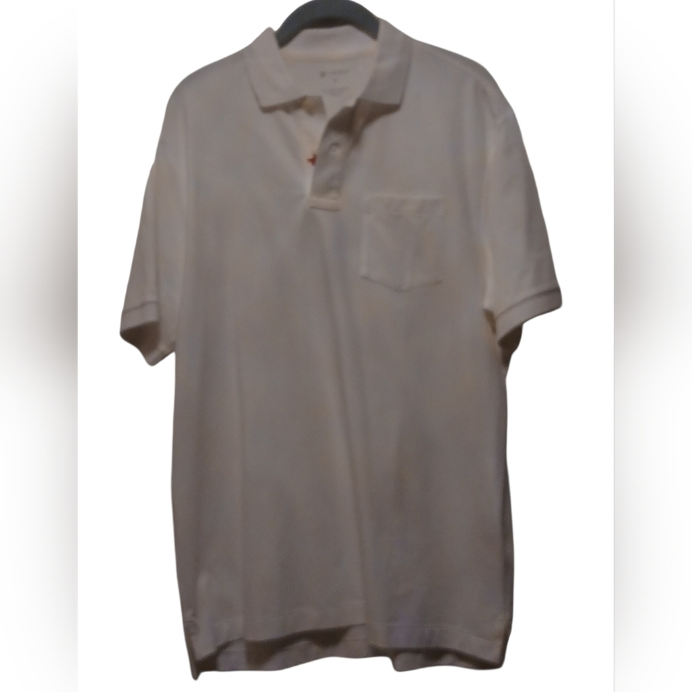 Cremieux - NWT White Polo W/Pocket, Short Sleeve, 92% Cotton, 8% Spandex, Size M - Picture 2 of 10